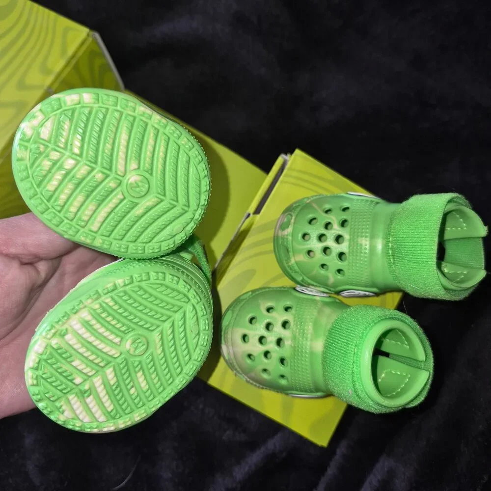 CROCS Lime Green Dog Boot with Velcro Ankle Strap